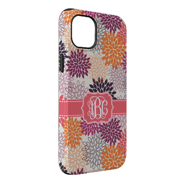 Custom Mums Flower iPhone Case - Rubber Lined - iPhone 14 Plus (Personalized)