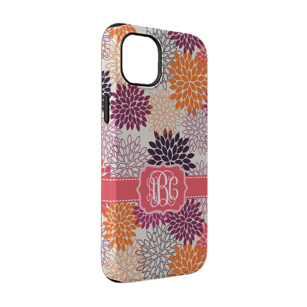 Custom Mums Flower iPhone Case - Rubber Lined - iPhone 14 Pro (Personalized)