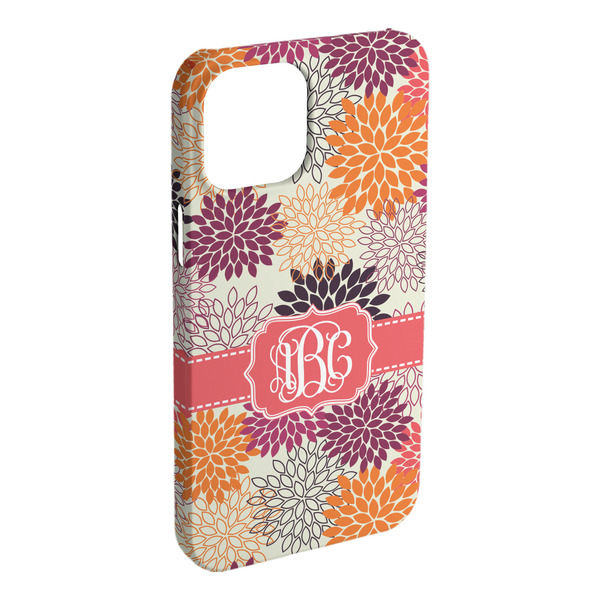 Custom Mums Flower iPhone Case - Plastic - iPhone 15 Plus (Personalized)