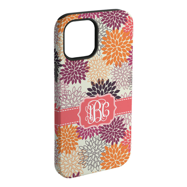 Custom Mums Flower iPhone Case - Rubber Lined - iPhone 15 Plus (Personalized)