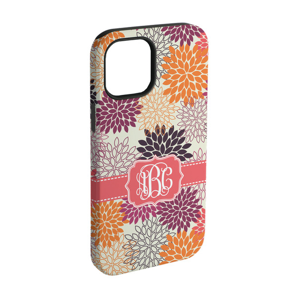 Custom Mums Flower iPhone Case - Rubber Lined - iPhone 15 Pro (Personalized)