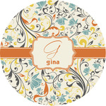 Swirly Floral Multipurpose Round Labels - 1" (Personalized)