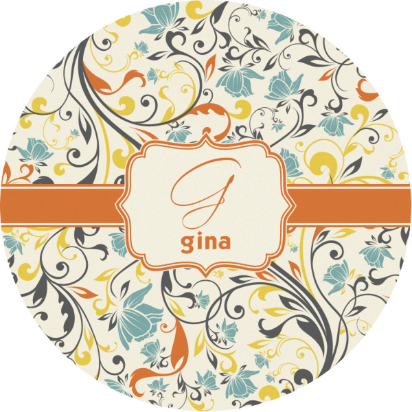 Custom Swirly Floral Multipurpose Round Labels - 1" (Personalized)