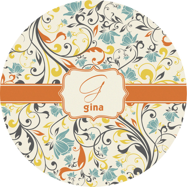 Custom Swirly Floral Multipurpose Round Labels - 4" (Personalized)