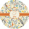 Swirly Floral 5" Multipurpose Round Label - Single Sticker