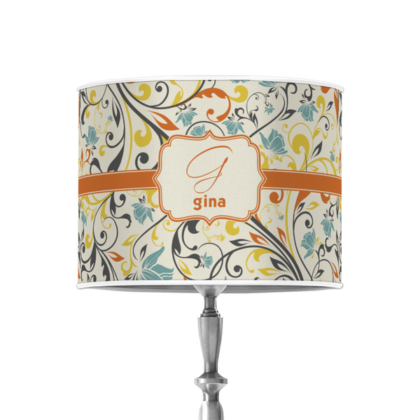 Custom Swirly Floral 8" Drum Lamp Shade - Poly-film (Personalized)