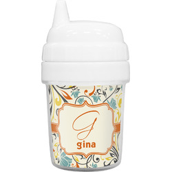Swirly Floral Baby Sippy Cup (Personalized)
