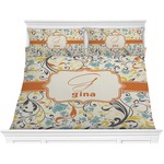 Swirly Floral Comforter Set - King (Personalized)