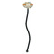 Swirly Floral Black Plastic 7" Stir Stick - Oval - Single Stick