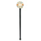 Swirly Floral Black Plastic 7" Stir Stick - Round - Single Stick