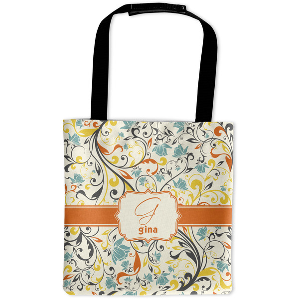 Custom Swirly Floral Auto Back Seat Organizer Bag (Personalized)