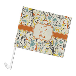 Swirly Floral Car Flag - Large (Personalized)