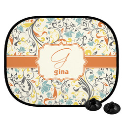 Swirly Floral Car Side Window Sun Shade (Personalized)