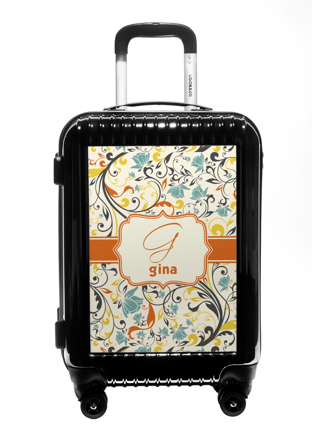 hard shell floral suitcase