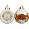 Swirly Floral Ceramic Christmas Ornament - Poinsettias (APPROVAL)