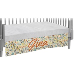 Swirly Floral Crib Skirt (Personalized)