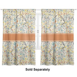 Swirly Floral Curtain Panel - Custom Size