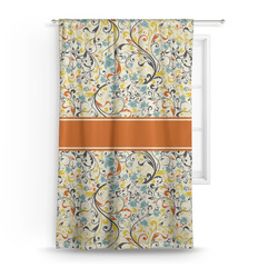 Swirly Floral Curtain Panel - Custom Size