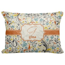 Swirly Floral Decorative Baby Pillowcase - 16"x12" (Personalized)