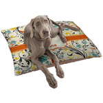 Swirly Floral Dog Bed - Large w/ Name and Initial