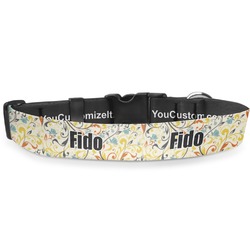 Swirly Floral Deluxe Dog Collar - Toy (6" to 8.5") (Personalized)