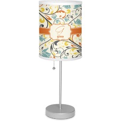 Swirly Floral 7" Drum Lamp with Shade Polyester (Personalized)