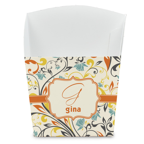 Custom Swirly Floral French Fry Favor Boxes (Personalized)