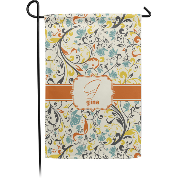 Custom Swirly Floral Garden Flag (Personalized)