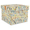 Swirly Floral Gift Boxes with Lid - Canvas Wrapped - X-Large - Front/Main