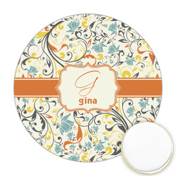 Swirly Floral Printed Cookie Topper - 2.5" (Personalized)