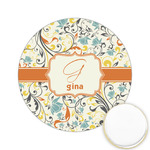 Swirly Floral Printed Cookie Topper - 2.15" (Personalized)