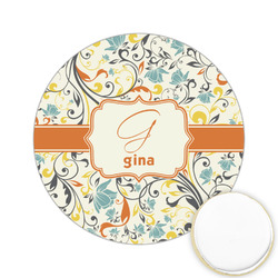 Swirly Floral Printed Cookie Topper - 2.15" (Personalized)