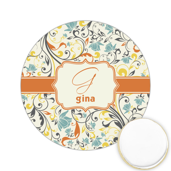 Custom Swirly Floral Printed Cookie Topper - 2.15" (Personalized)