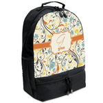 Swirly Floral Backpacks - Black (Personalized)