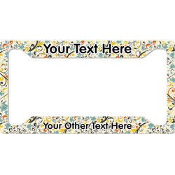 Swirly Floral License Plate Frame (Personalized)