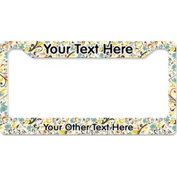 Swirly Floral License Plate Frame - Style B (Personalized)