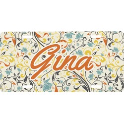 Swirly Floral Front License Plate (Personalized)