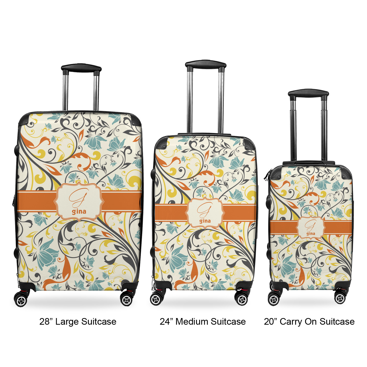 floral large suitcase