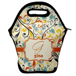 Swirly Floral Lunch Bag w/ Name and Initial