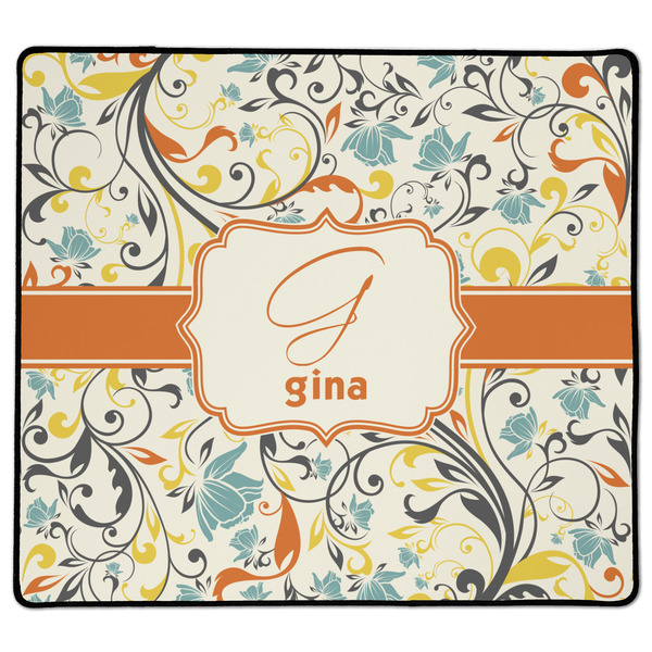 Custom Swirly Floral XL Gaming Mouse Pad - 18" x 16" (Personalized)