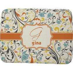 Swirly Floral Memory Foam Bath Mat - 48"x36" (Personalized)