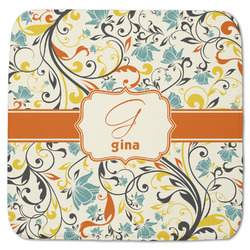 Swirly Floral Memory Foam Bath Mat - 48"x48" (Personalized)