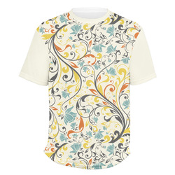 Swirly Floral Men's Crew T-Shirt - 3X Large