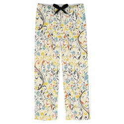 Swirly Floral Mens Pajama Pants - L