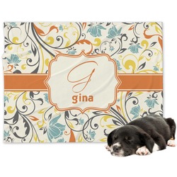 Swirly Floral Dog Blanket - Regular (Personalized)