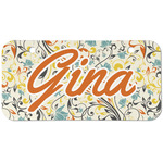 Swirly Floral Mini/Bicycle License Plate (2 Holes) (Personalized)