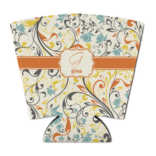 Custom Swirly Floral Party Cup Sleeve - with Bottom (Personalized)