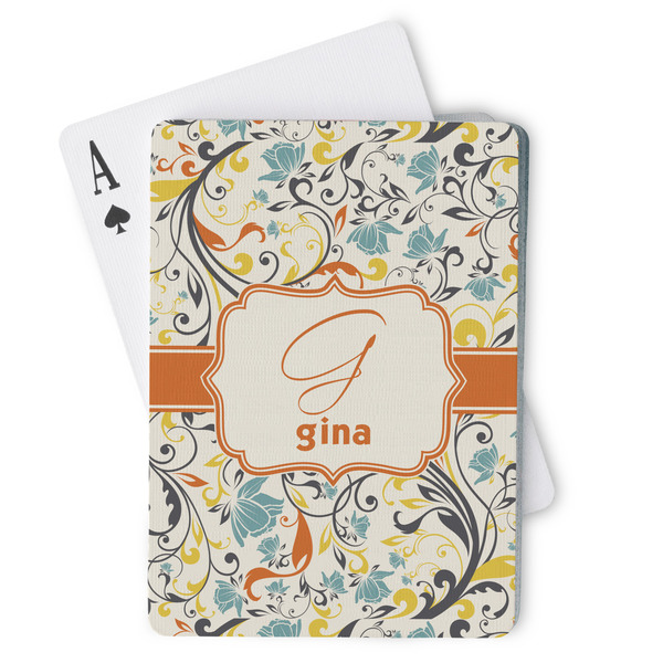 Custom Swirly Floral Playing Cards (Personalized)