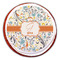 Swirly Floral Printed Icing Circle - Large - On Cookie