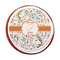 Swirly Floral Printed Icing Circle - Medium - On Cookie